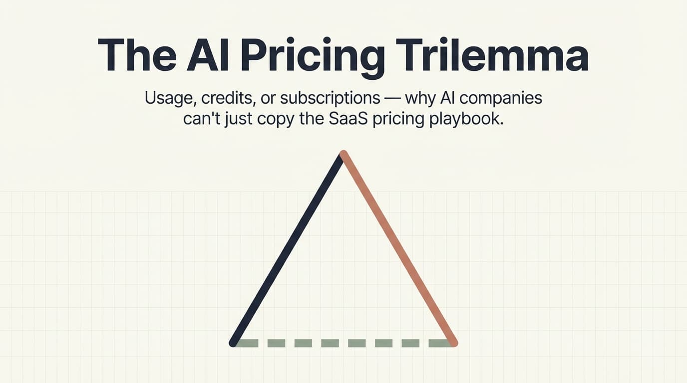 The AI Pricing Trilemma: Usage, Credits, or Subscriptions