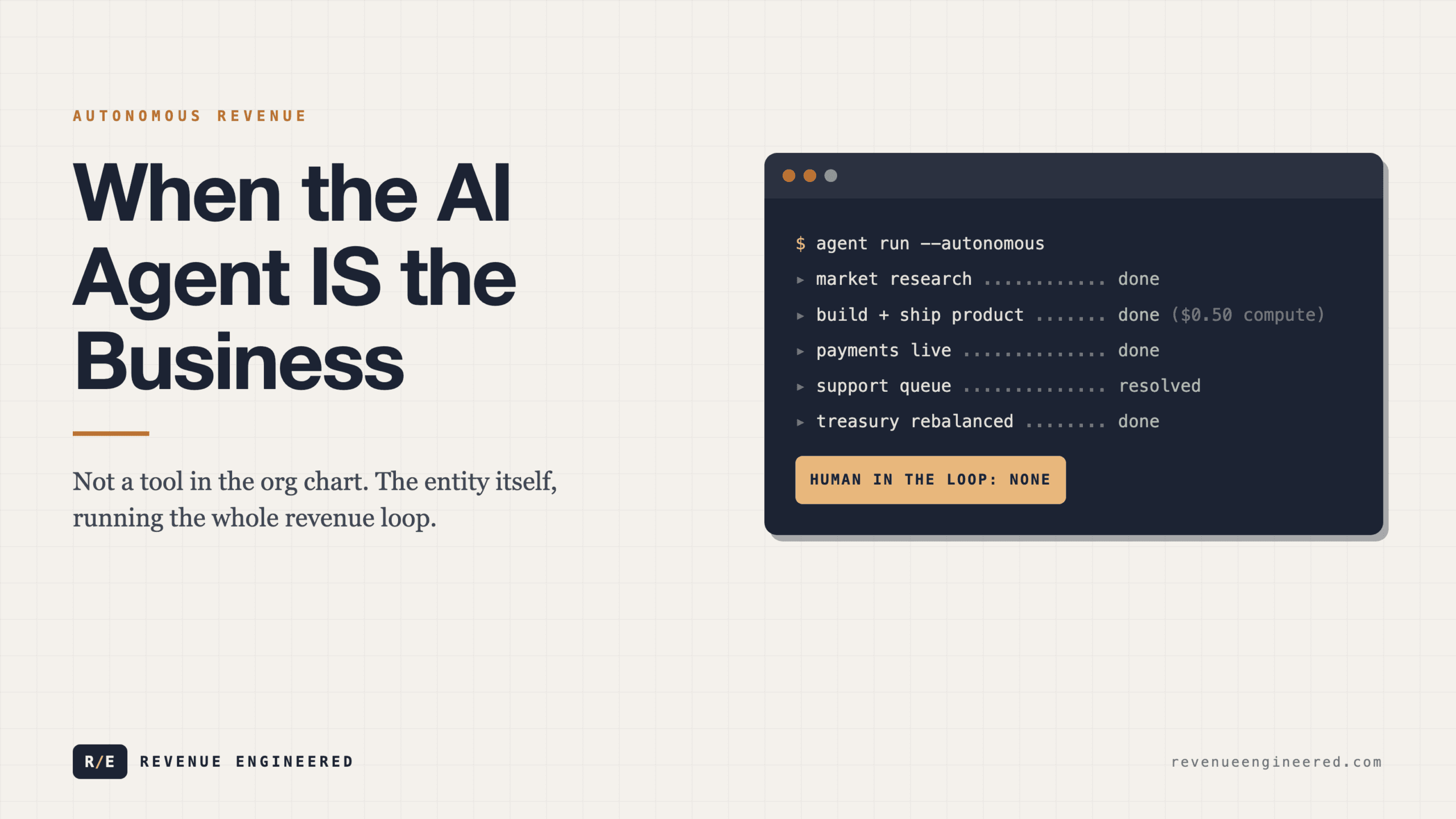 When the AI Agent IS the Business: Lessons from Autonomous Revenue