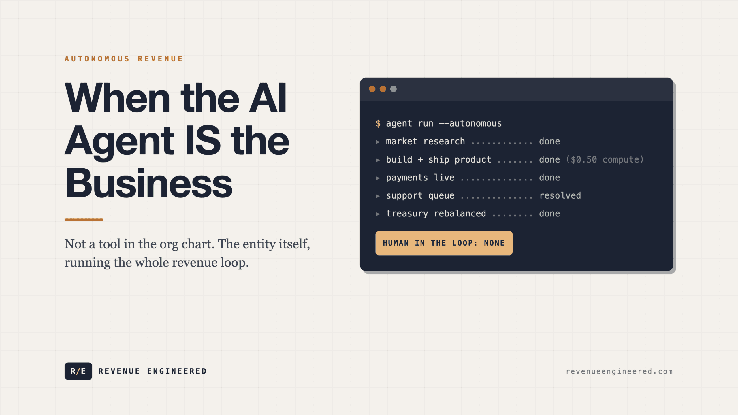 When the AI Agent IS the Business: Lessons from Autonomous Revenue